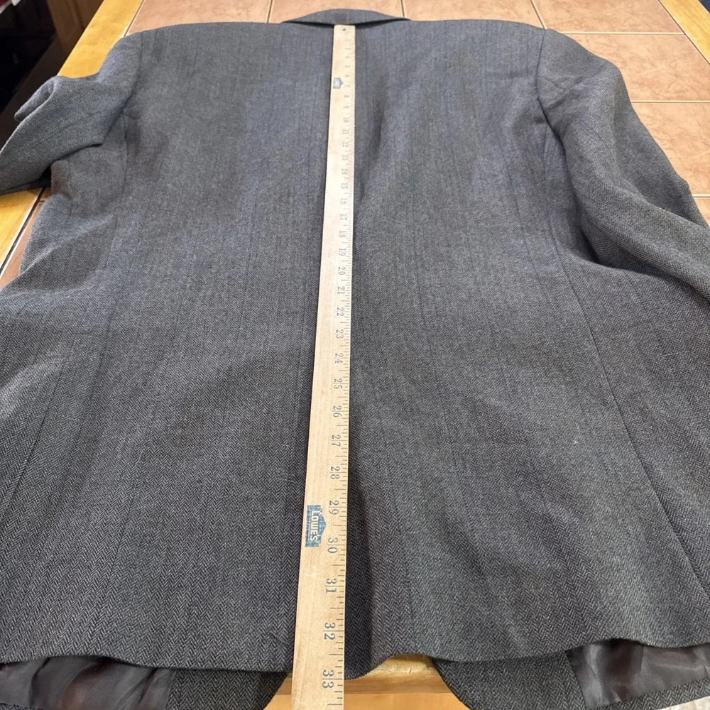 Lauren Ralph Lauren Sport Coat Jacket‎ Brown Herringbone Plaid Flannel Wool 48L